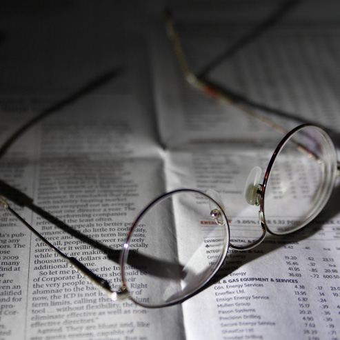 glasses and financial data